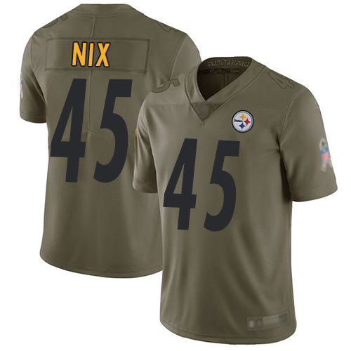 Men Pittsburgh Steelers Football #45 Limited Olive Roosevelt Nix 2017 Salute to Service Nike NFL Jersey